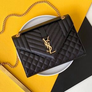 💝💝YSL ENVELOPE MEDIUM CHAIN BAG IN SUPPLE MATELASSÉ LEATHER